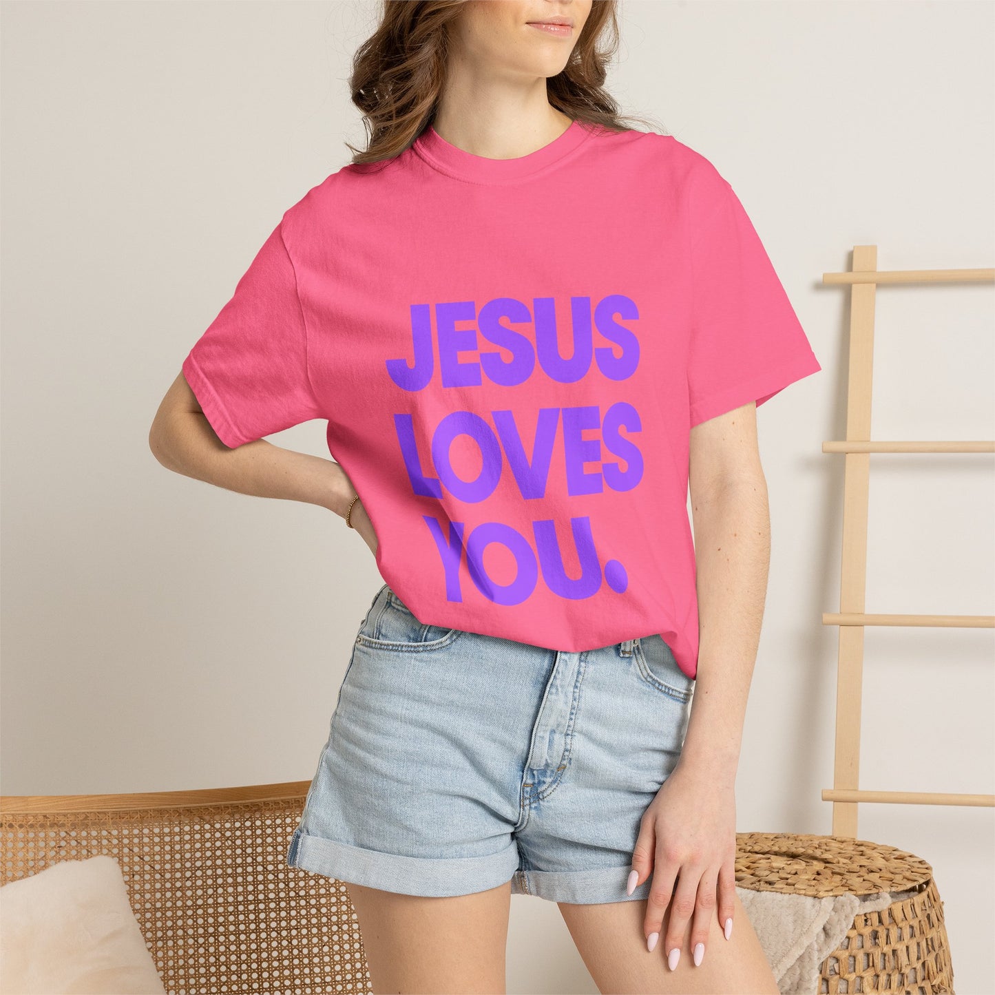 Jesus Loves You T-Shirt — Bold Purple Faith Tee