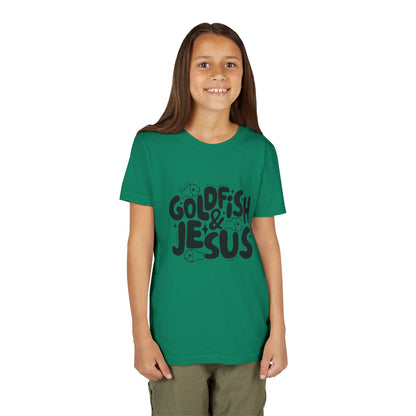 Youth Tee — 'Goldfish & Jesus' Cute Christian Kid T‑Shirt