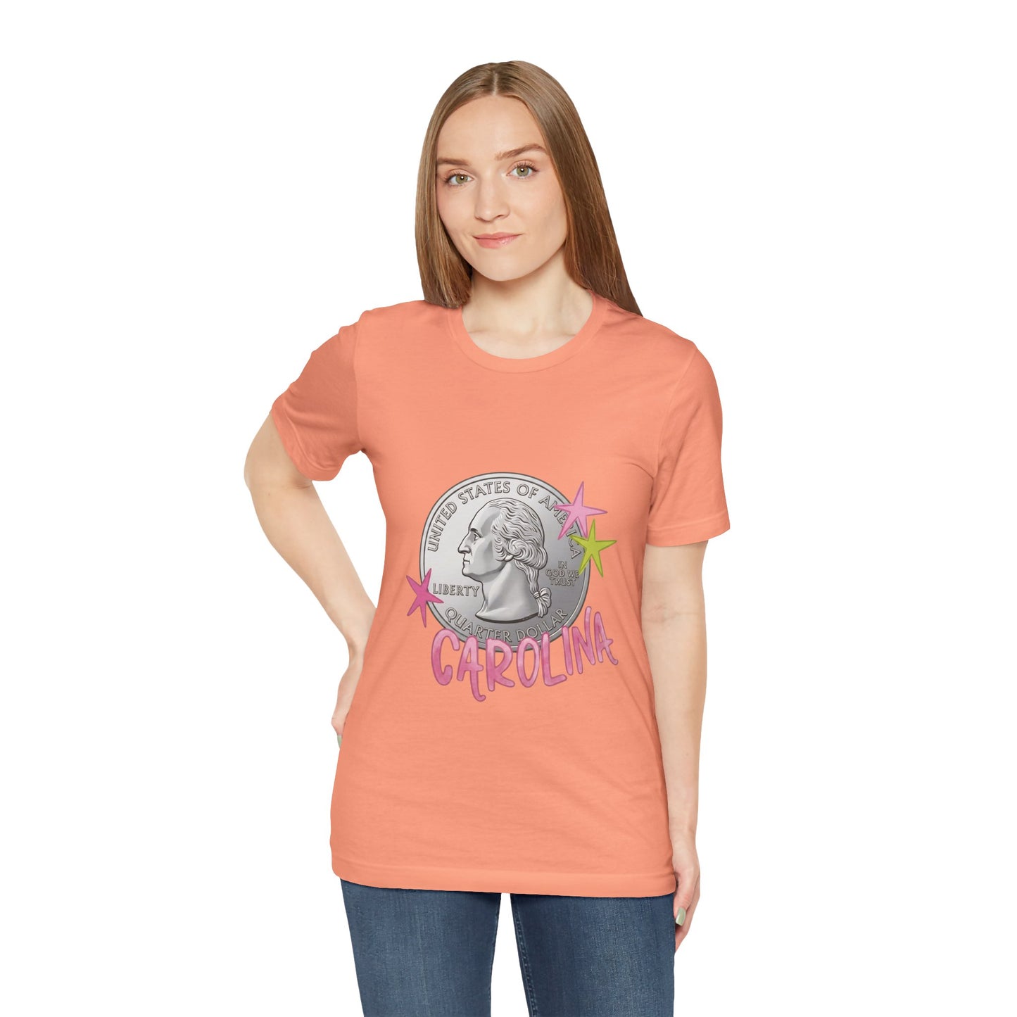 "Heads Carolina, Tail's California" Quarter Graphic Tee