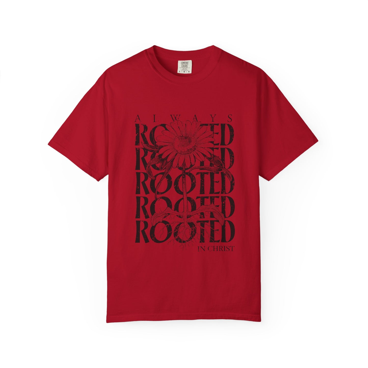 Rooted in Christ Floral T-Shirt — Faith-Based Daisy Graphic Tee