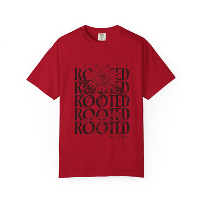 Rooted in Christ Floral T-Shirt — Faith-Based Daisy Graphic Tee