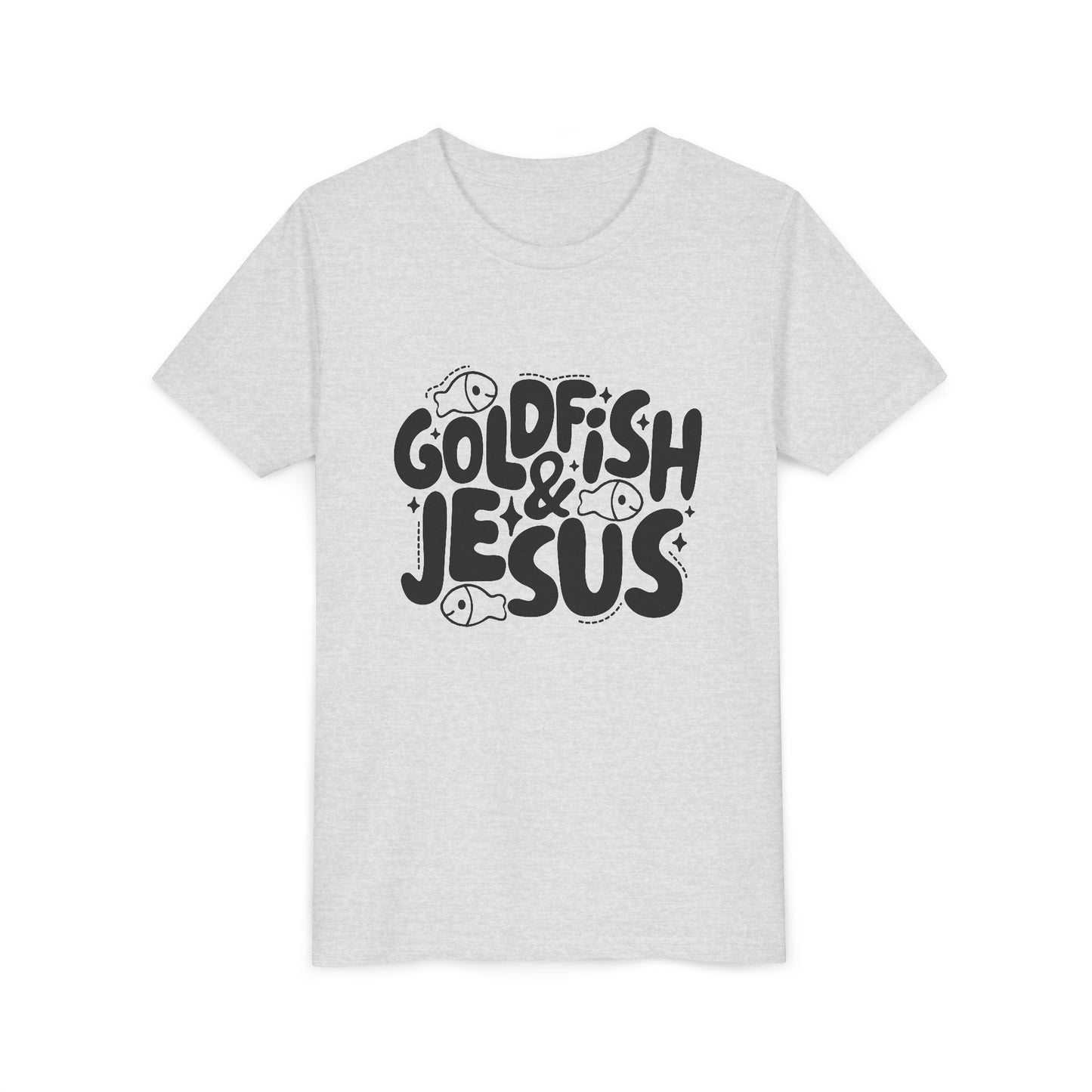 Youth Tee — 'Goldfish & Jesus' Cute Christian Kid T‑Shirt