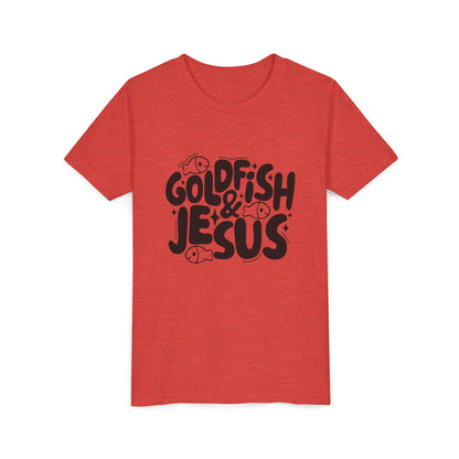 Youth Tee — 'Goldfish & Jesus' Cute Christian Kid T‑Shirt