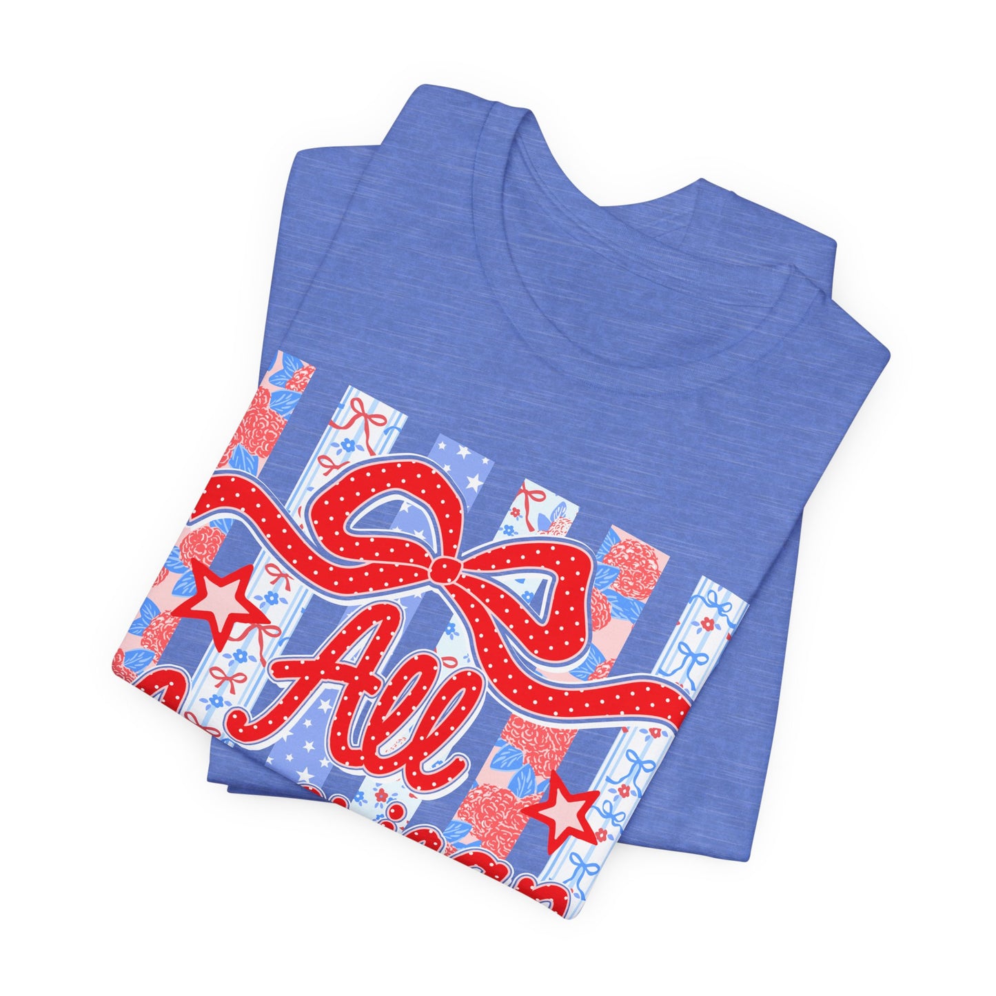 All American Girl T-Shirt — Patriotic Fourth of July Tee with Stars & Stripes