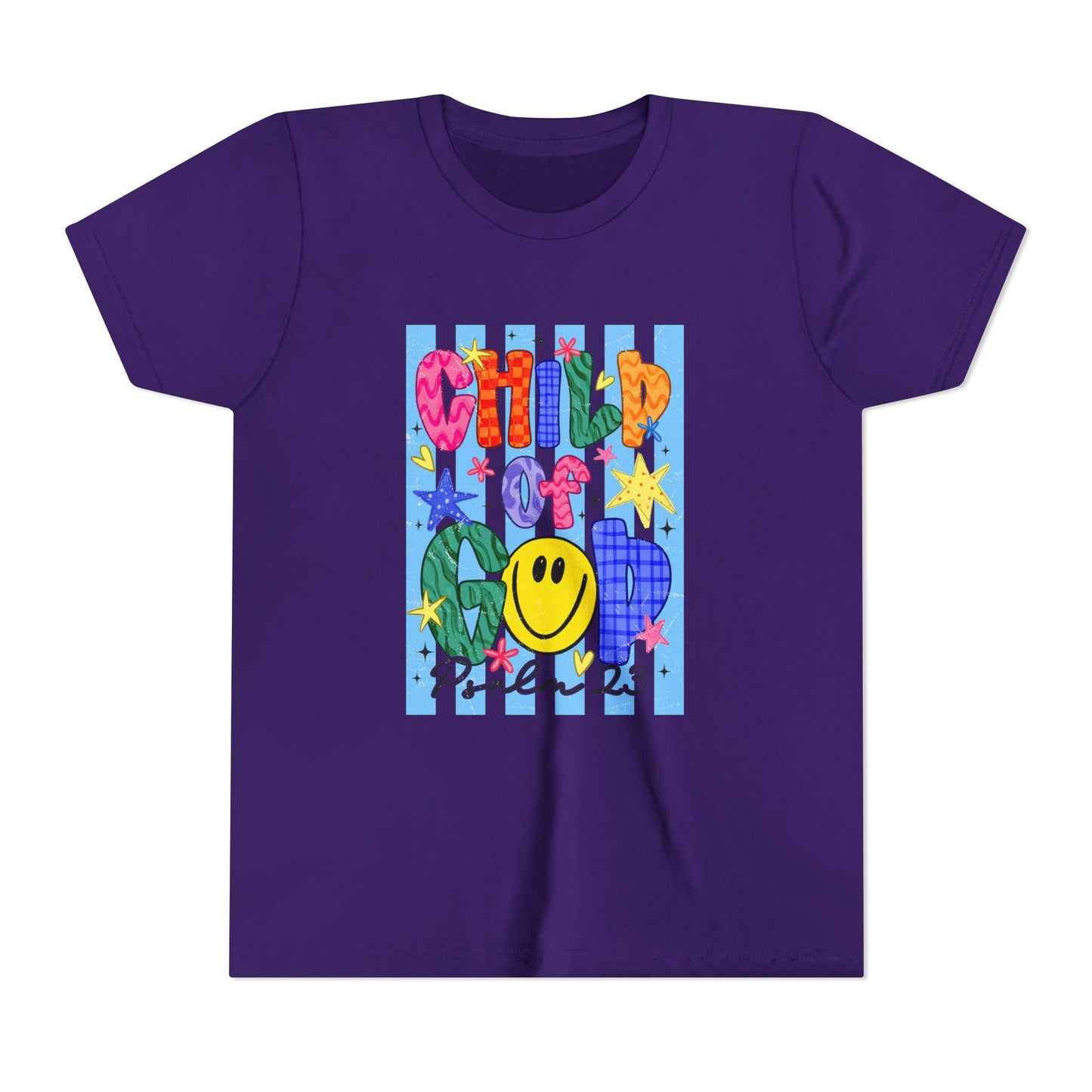 Child of God Youth T‑Shirt — Colorful Smiley Faith Tee