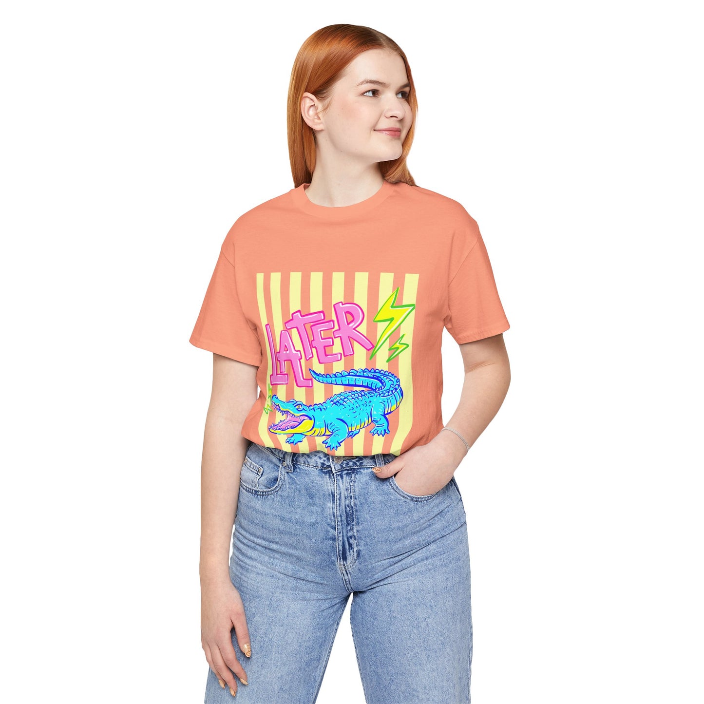 Later Alligator/After While Crocodile Tee — Retro Neon Graphic T-Shirt