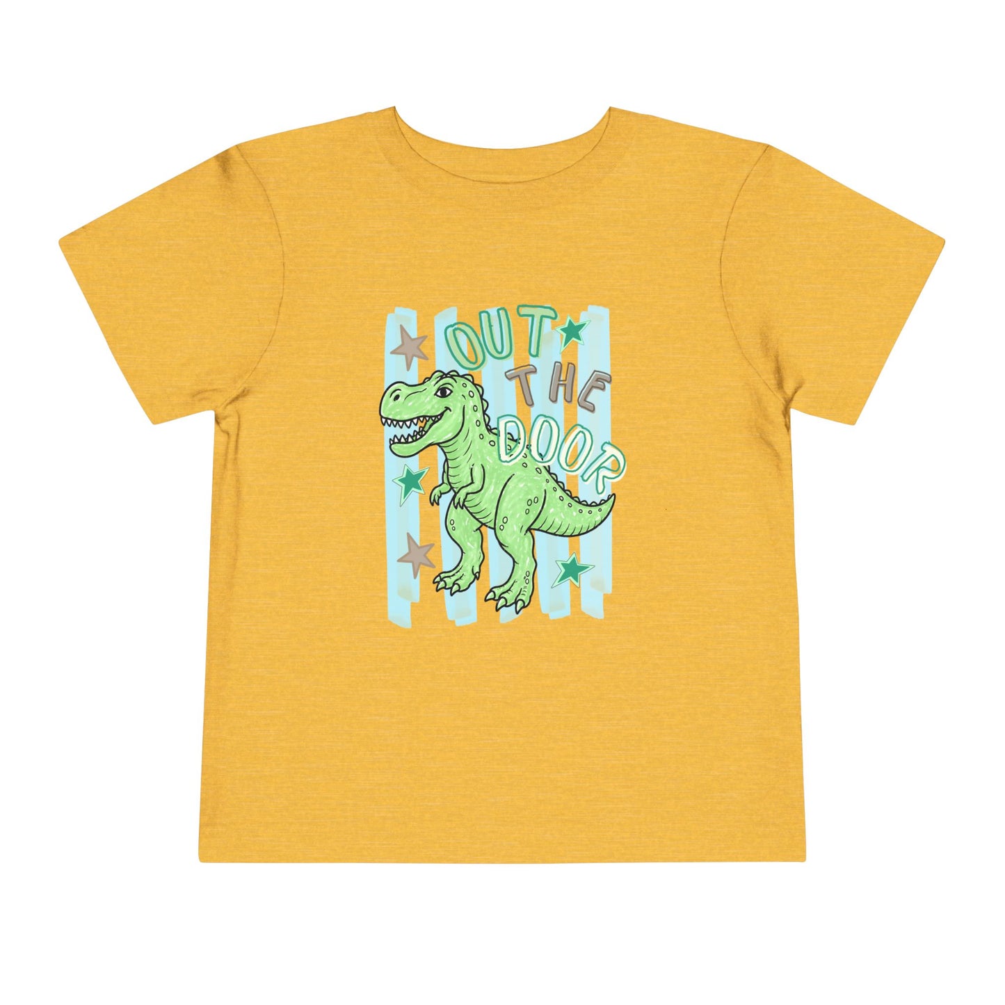 Toddler Tee - "Out the Door" Green Dino Graphic