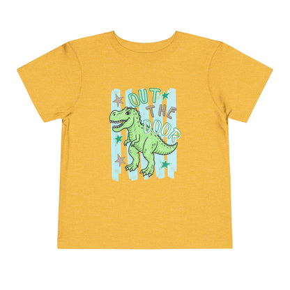 Toddler Tee - "Out the Door" Green Dino Graphic