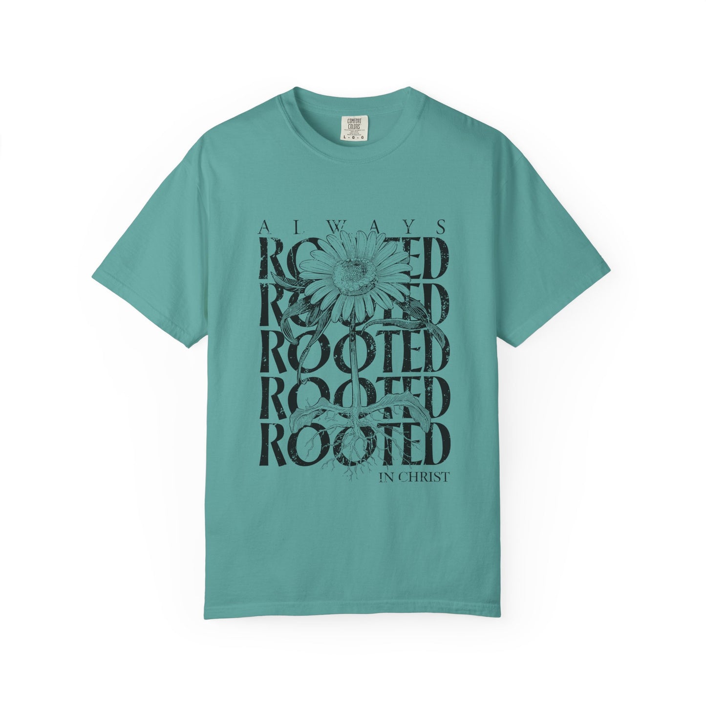 Rooted in Christ Floral T-Shirt — Faith-Based Daisy Graphic Tee