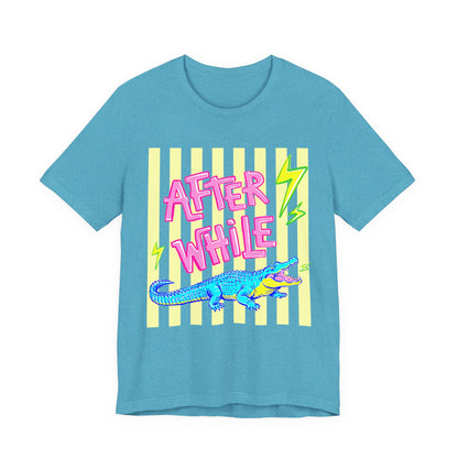 After While Crocodile Tee — Retro Neon Alligator Graphic T-Shirt