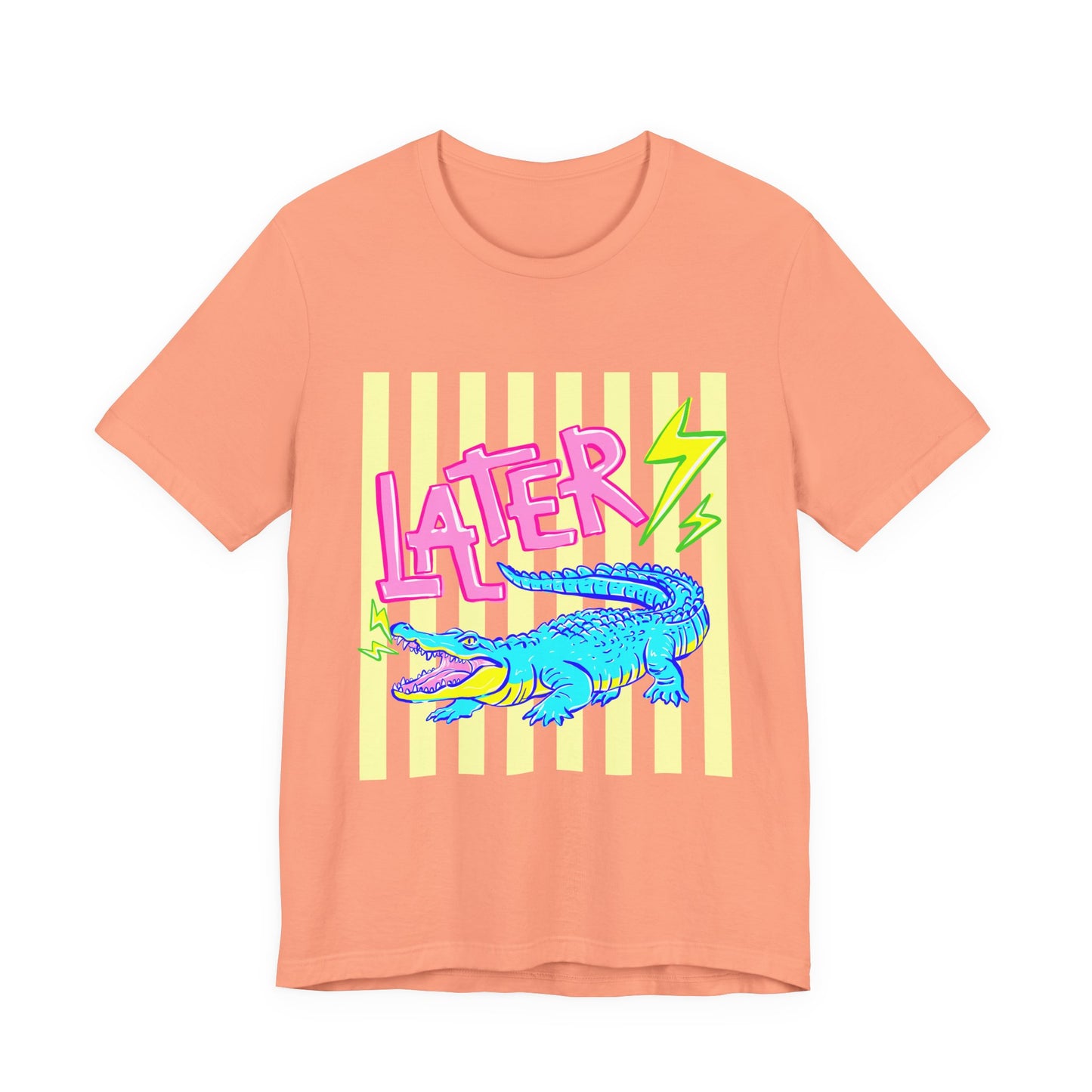 Later Alligator/After While Crocodile Tee — Retro Neon Graphic T-Shirt