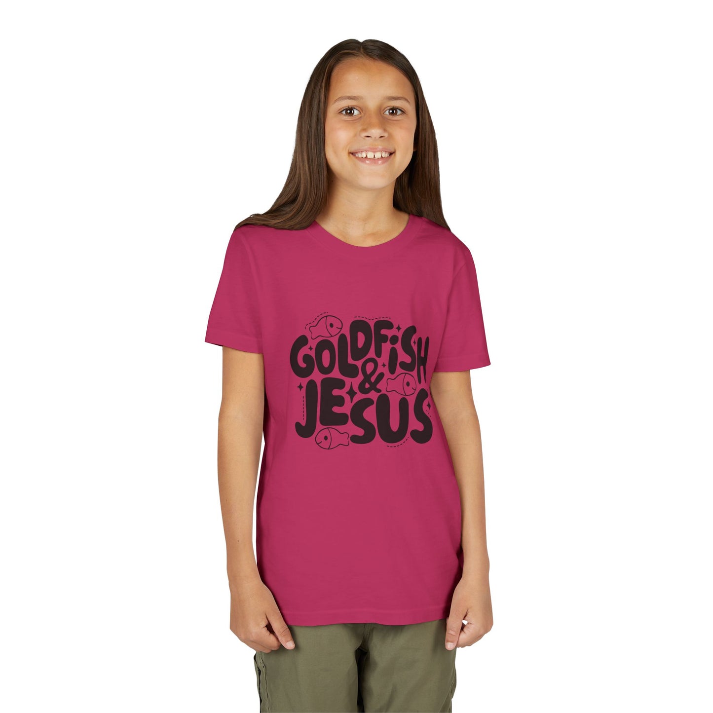 Youth Tee — 'Goldfish & Jesus' Cute Christian Kid T‑Shirt