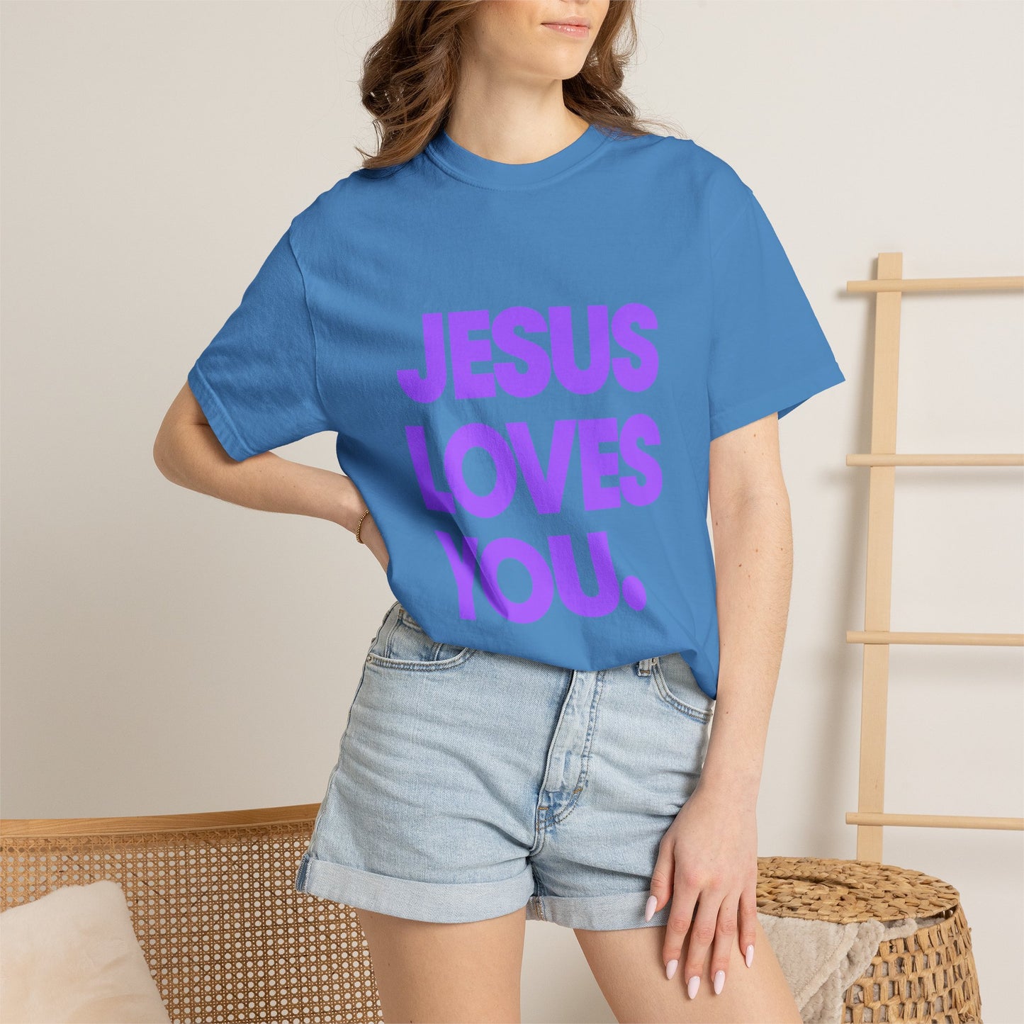 Jesus Loves You T-Shirt — Bold Purple Faith Tee