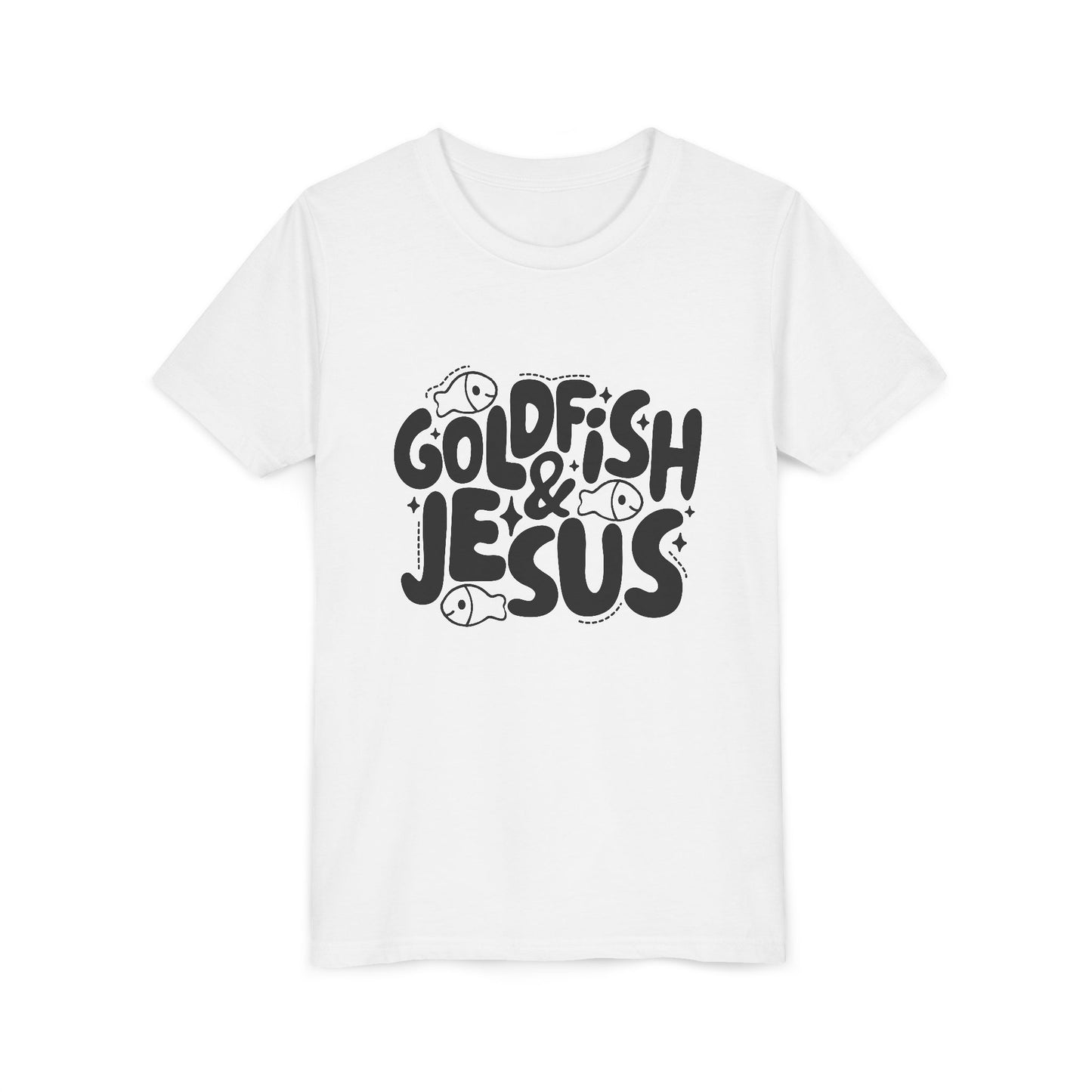 Youth Tee — 'Goldfish & Jesus' Cute Christian Kid T‑Shirt
