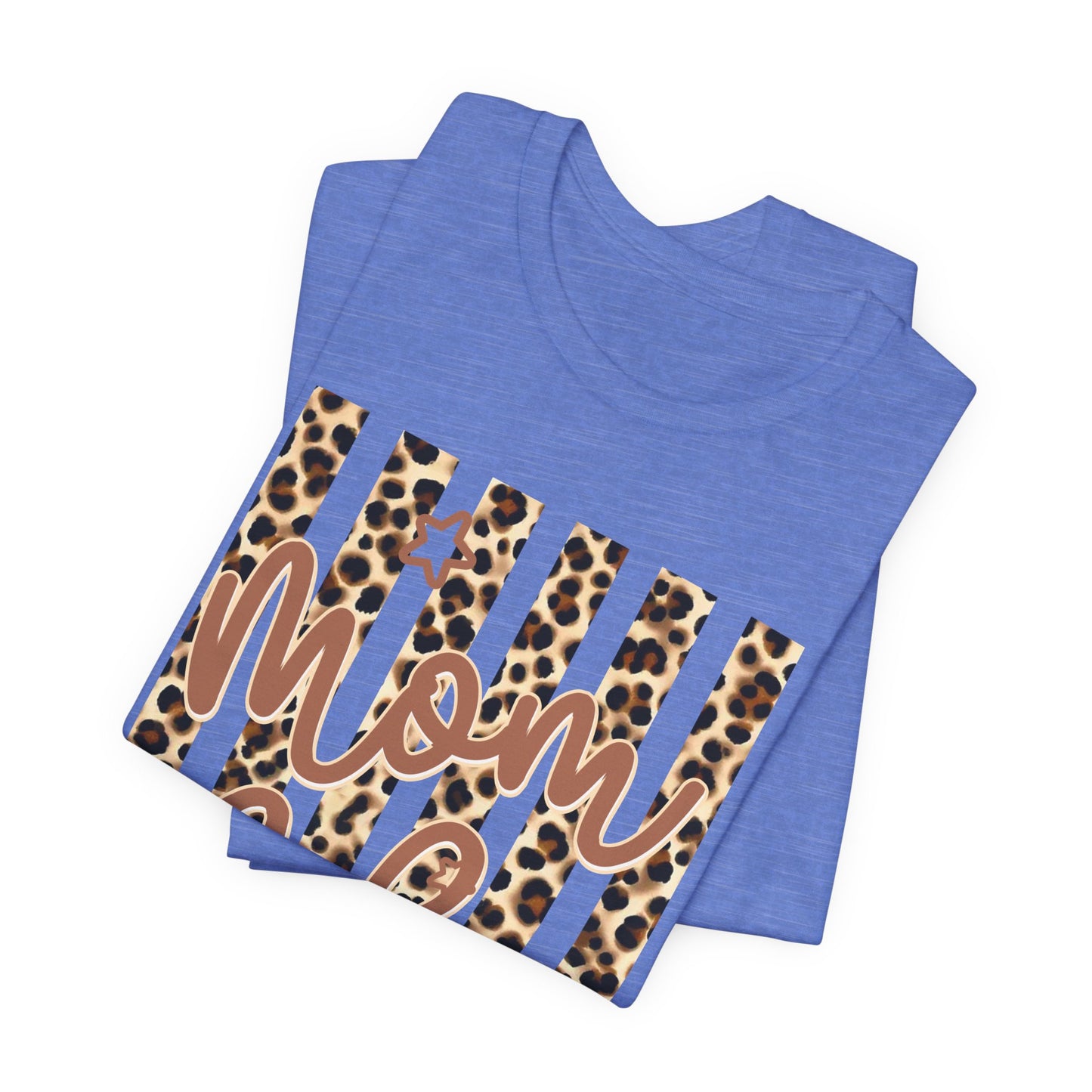 Mom Life Leopard Stripe Tee — "Mom Life" Graphic T-Shirt