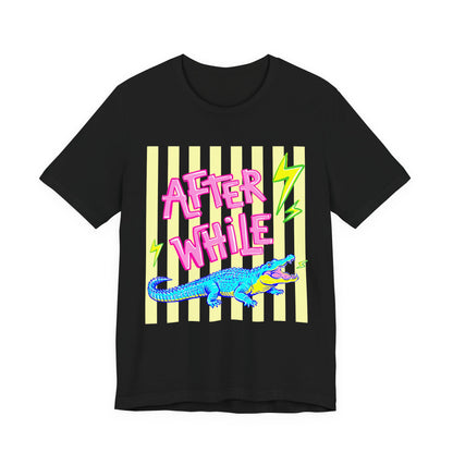After While Crocodile Tee — Retro Neon Alligator Graphic T-Shirt