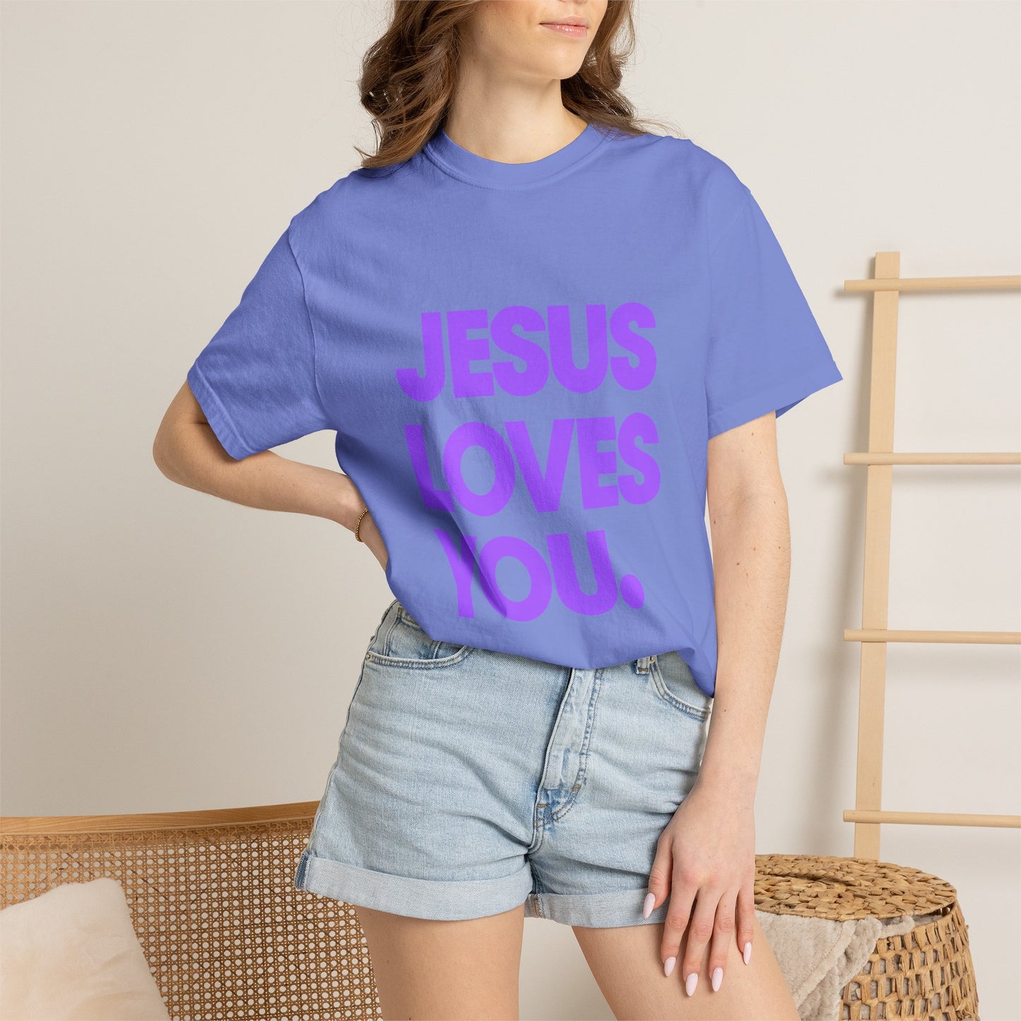 Jesus Loves You T-Shirt — Bold Purple Faith Tee