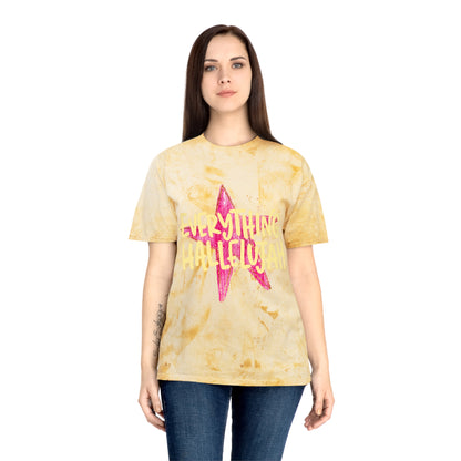 Everything Hallelujah Tie-Dye T-Shirt — Retro Pink Star Graphic