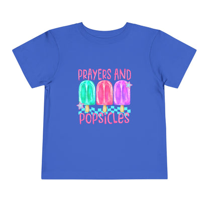 Toddler Tee — "Prayers and Popsicles" Watercolor Popsicle Faith Shirt
