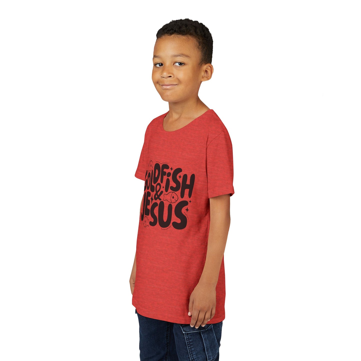 Youth Tee — 'Goldfish & Jesus' Cute Christian Kid T‑Shirt