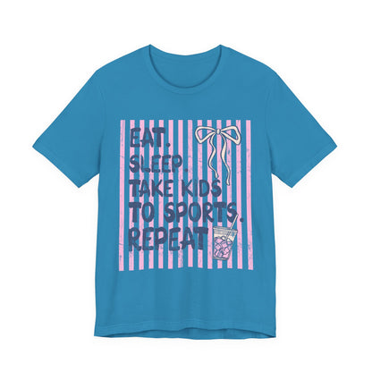 T-Shirt — "Eat. Sleep. Take Kids to Sports. Repeat." Youth Sports Mom Tee