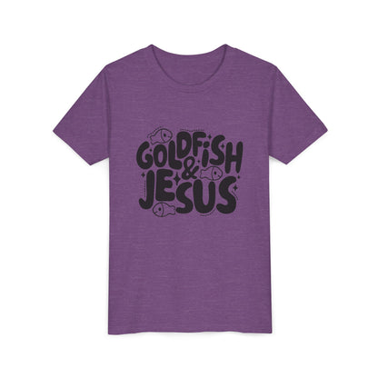 Youth Tee — 'Goldfish & Jesus' Cute Christian Kid T‑Shirt