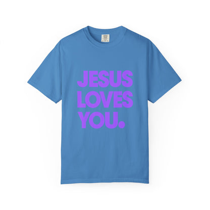 Jesus Loves You T-Shirt — Bold Purple Faith Tee