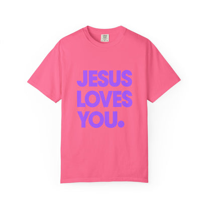 Jesus Loves You T-Shirt — Bold Purple Faith Tee