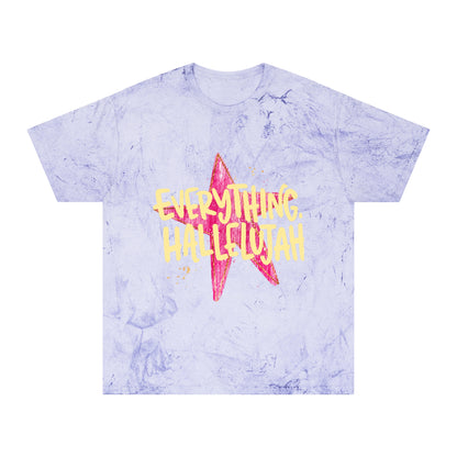 Everything Hallelujah Tie-Dye T-Shirt — Retro Pink Star Graphic