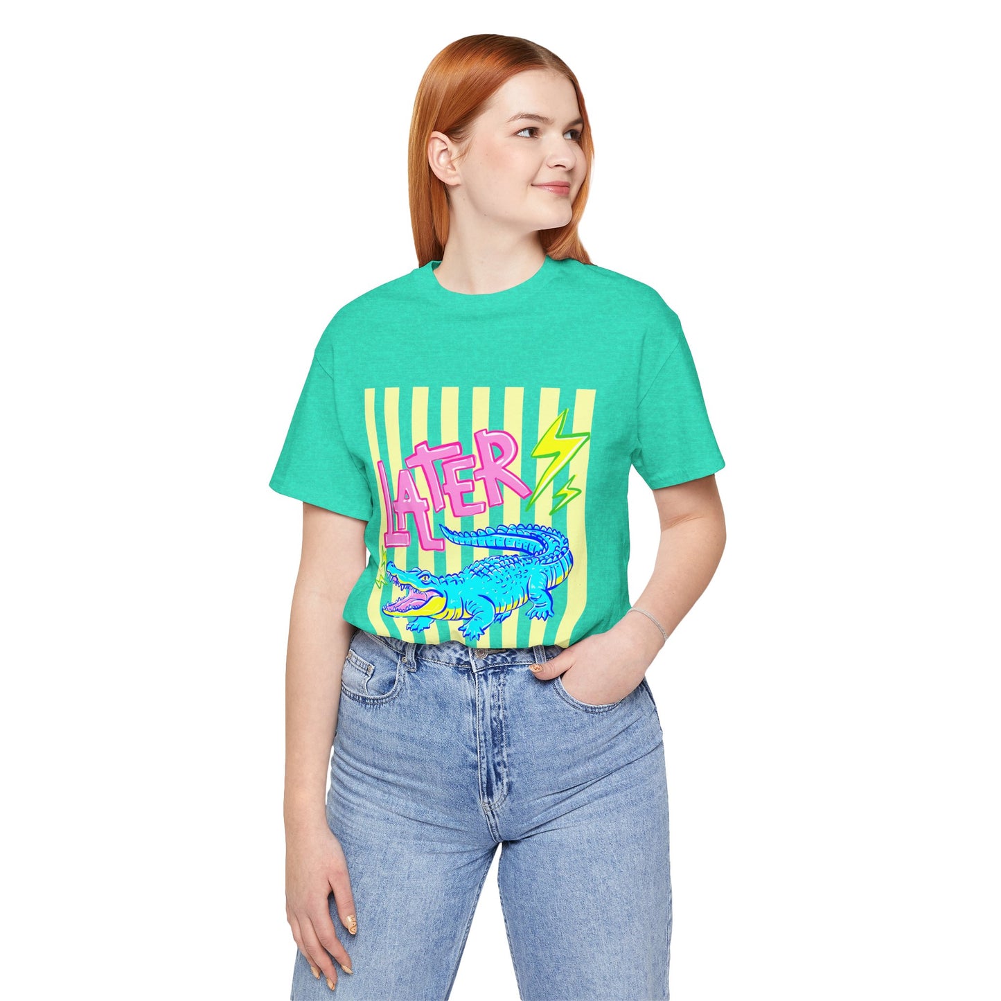 Later Alligator/After While Crocodile Tee — Retro Neon Graphic T-Shirt