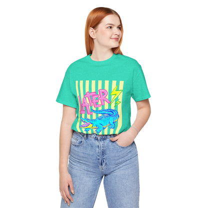 Later Alligator/After While Crocodile Tee — Retro Neon Graphic T-Shirt