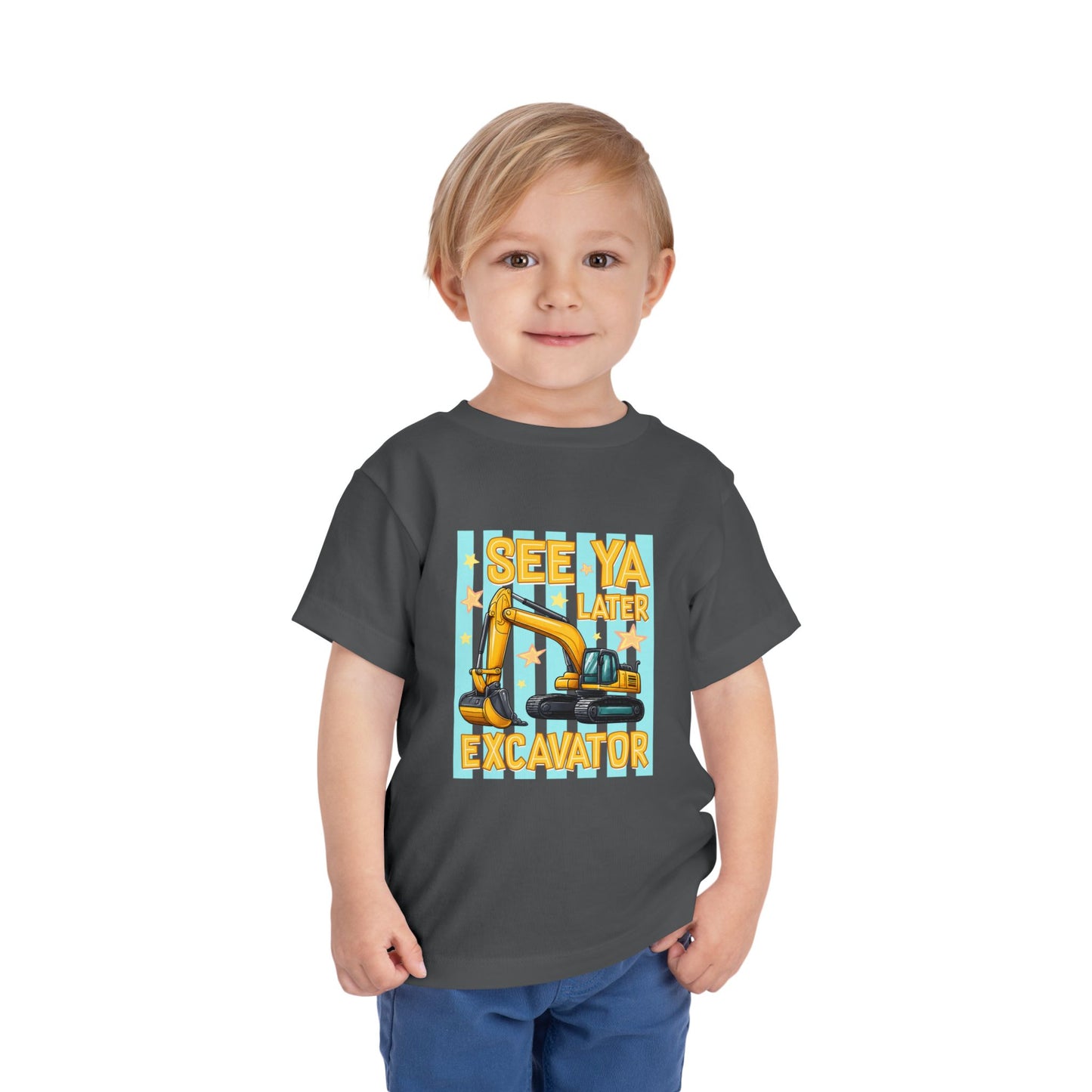 Toddler Tee — "See Ya Later Excavator" Construction Shirt