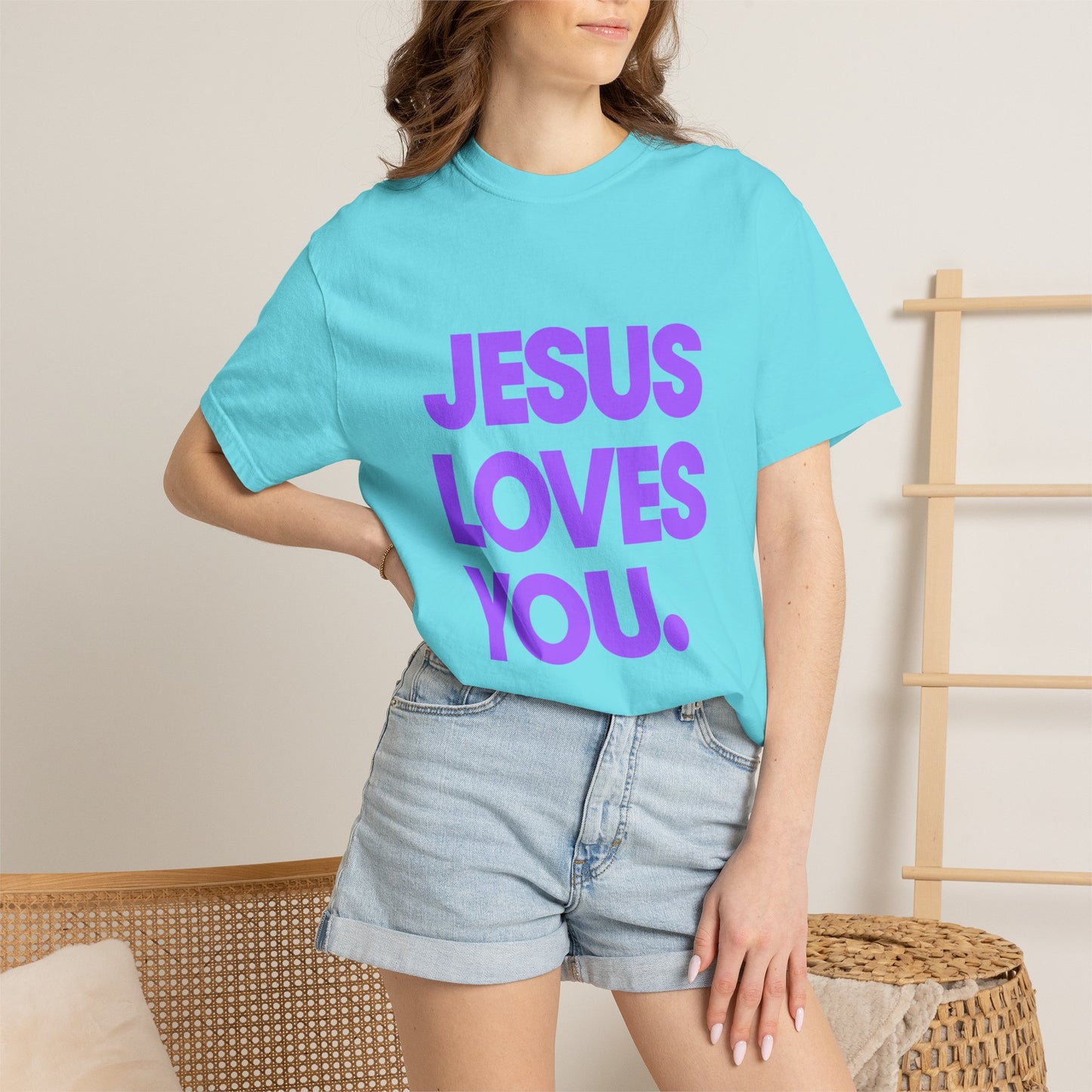 Jesus Loves You T-Shirt — Bold Purple Faith Tee