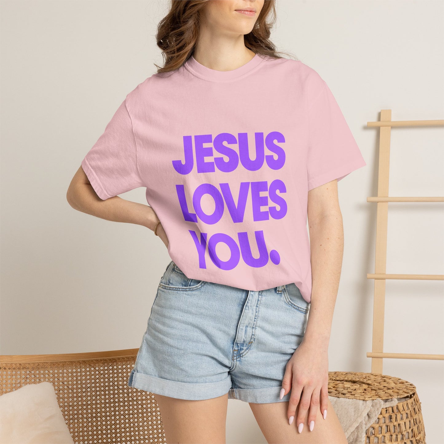Jesus Loves You T-Shirt — Bold Purple Faith Tee