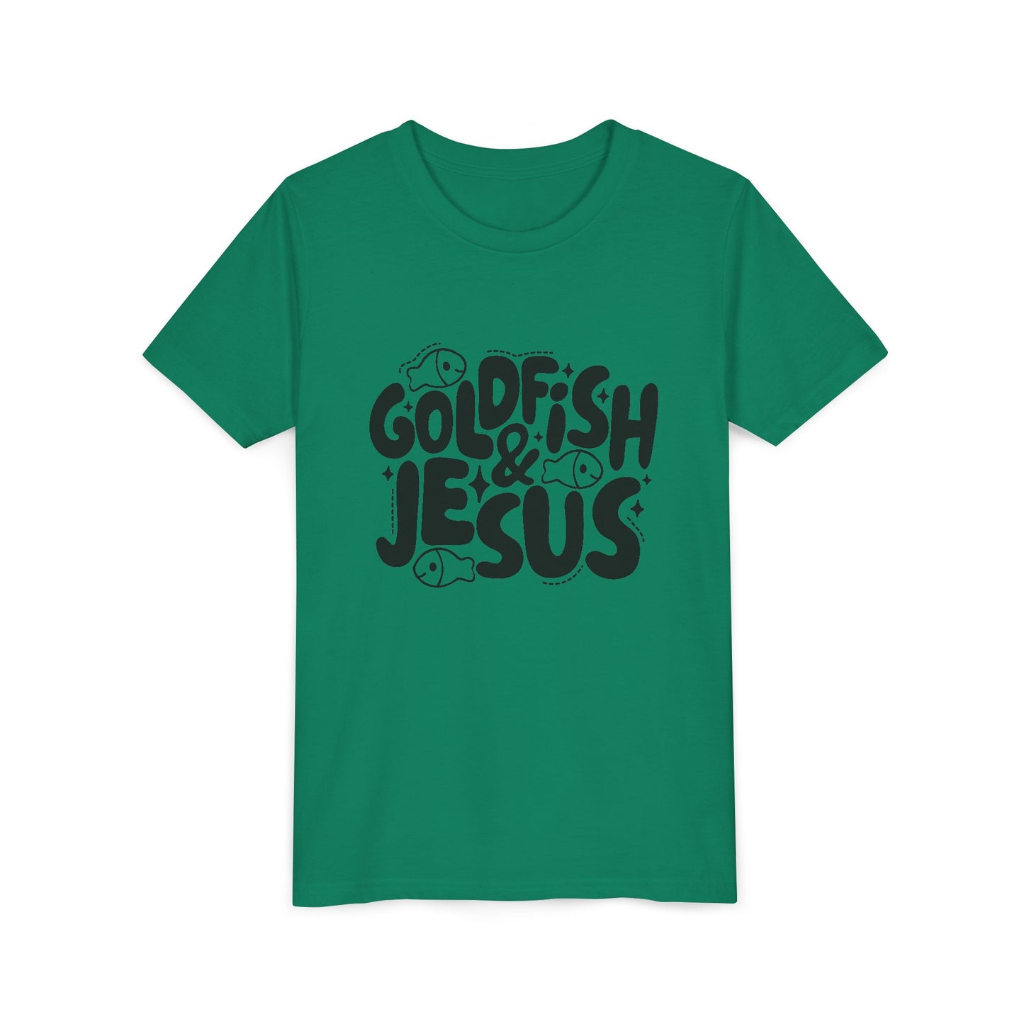 Youth Tee — 'Goldfish & Jesus' Cute Christian Kid T‑Shirt