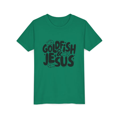Youth Tee — 'Goldfish & Jesus' Cute Christian Kid T‑Shirt