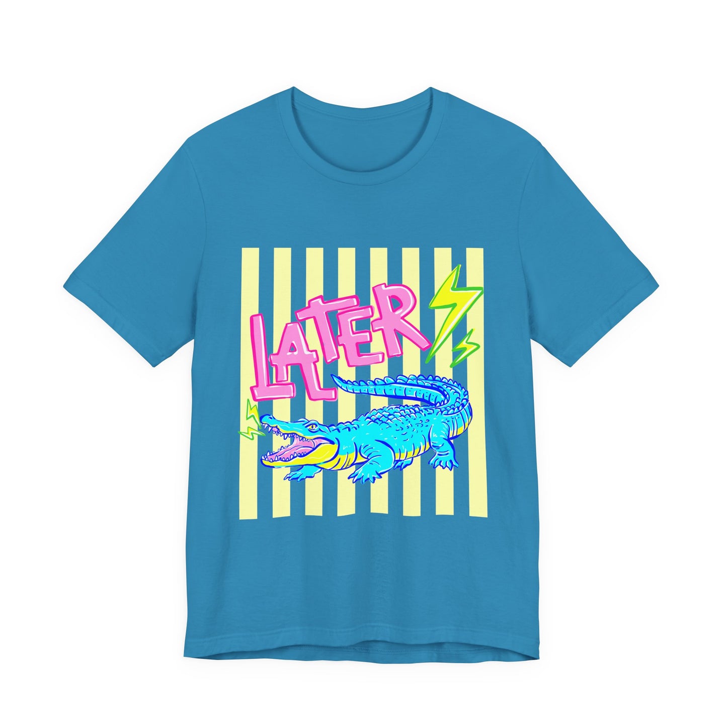 Later Alligator/After While Crocodile Tee — Retro Neon Graphic T-Shirt