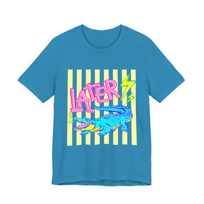Later Alligator/After While Crocodile Tee — Retro Neon Graphic T-Shirt