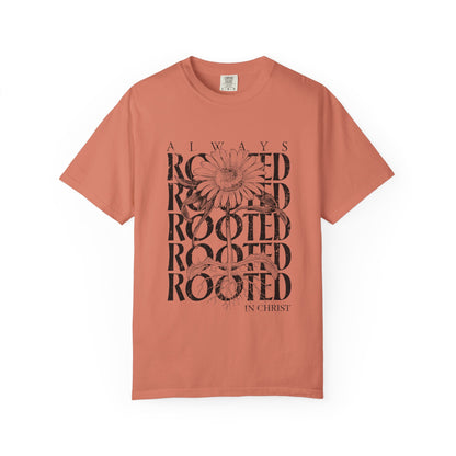 Rooted in Christ Floral T-Shirt — Faith-Based Daisy Graphic Tee