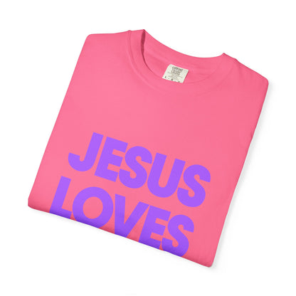 Jesus Loves You T-Shirt — Bold Purple Faith Tee