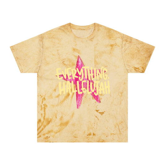 Everything Hallelujah Tie-Dye T-Shirt — Retro Pink Star Graphic