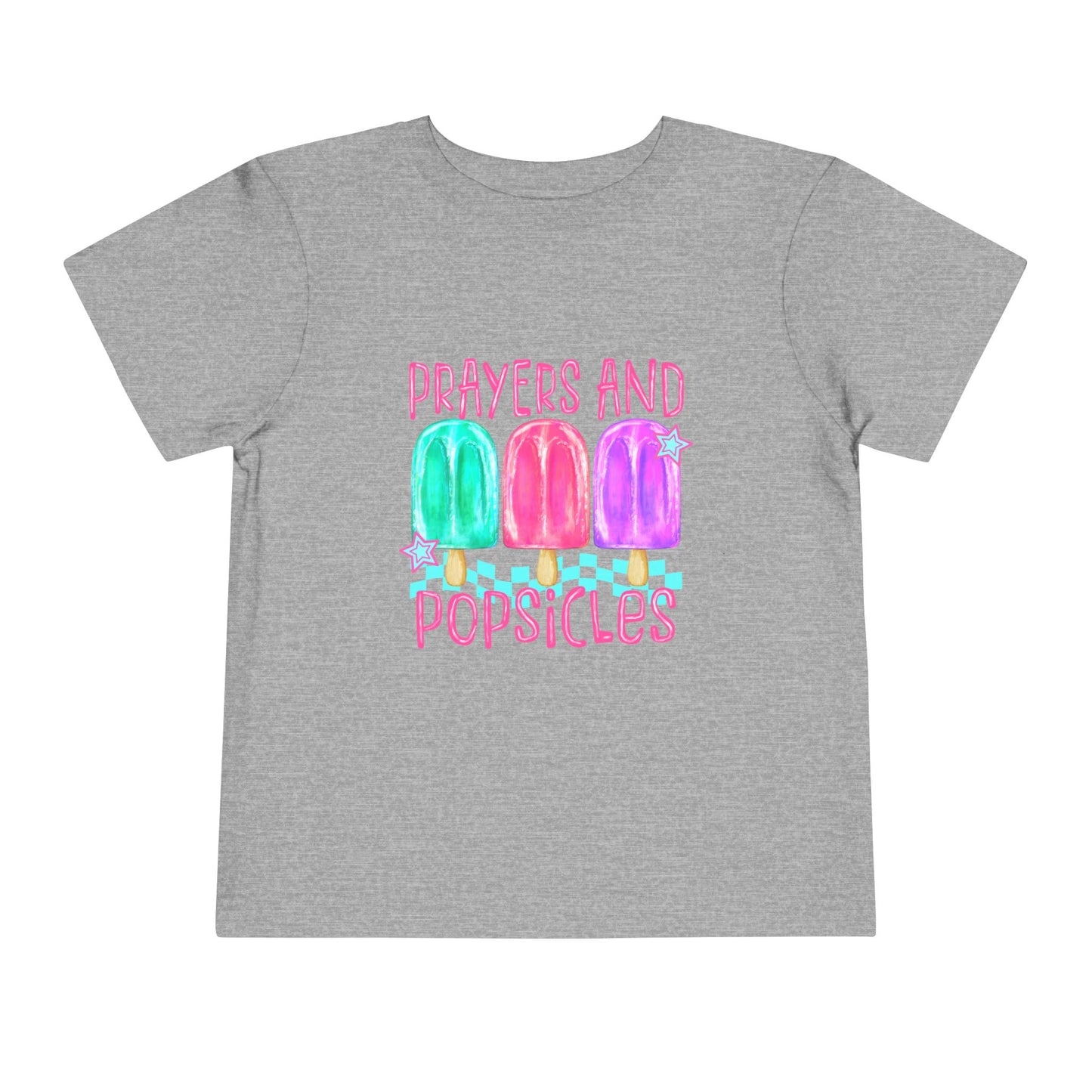 Toddler Tee — "Prayers and Popsicles" Watercolor Popsicle Faith Shirt