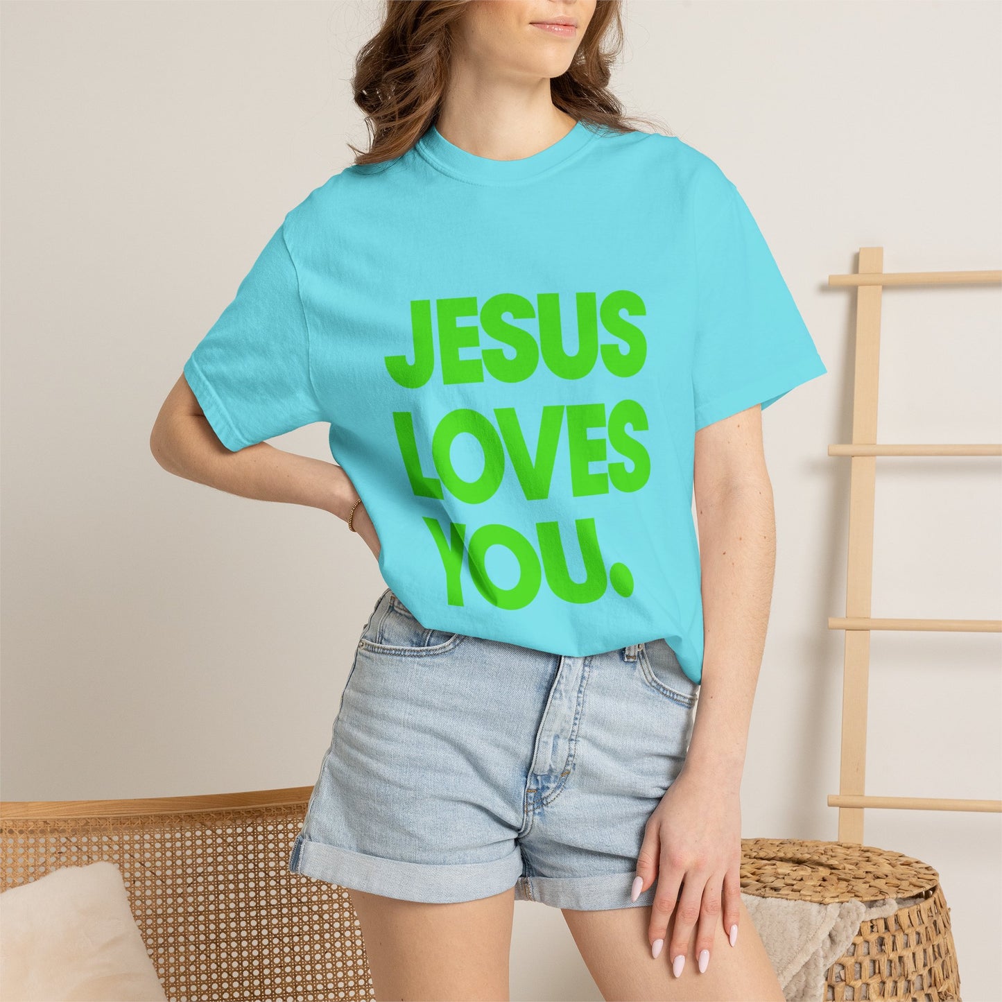 Jesus Loves You T-Shirt — Bold Neon Christian Faith Tee