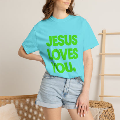 Jesus Loves You T-Shirt — Bold Neon Christian Faith Tee