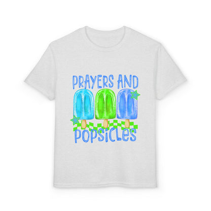 Youth T-Shirt — "Prayers and Popsicles" Kids Faith Summer Tee