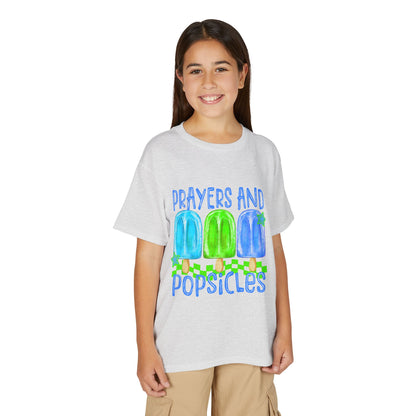 Youth T-Shirt — "Prayers and Popsicles" Kids Faith Summer Tee