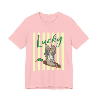 Lucky Mallard Duck Graphic Tee — Casual Nature T-Shirt for Outdoors & St. Patrick’s Day