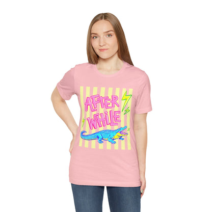 After While Crocodile Tee — Retro Neon Alligator Graphic T-Shirt