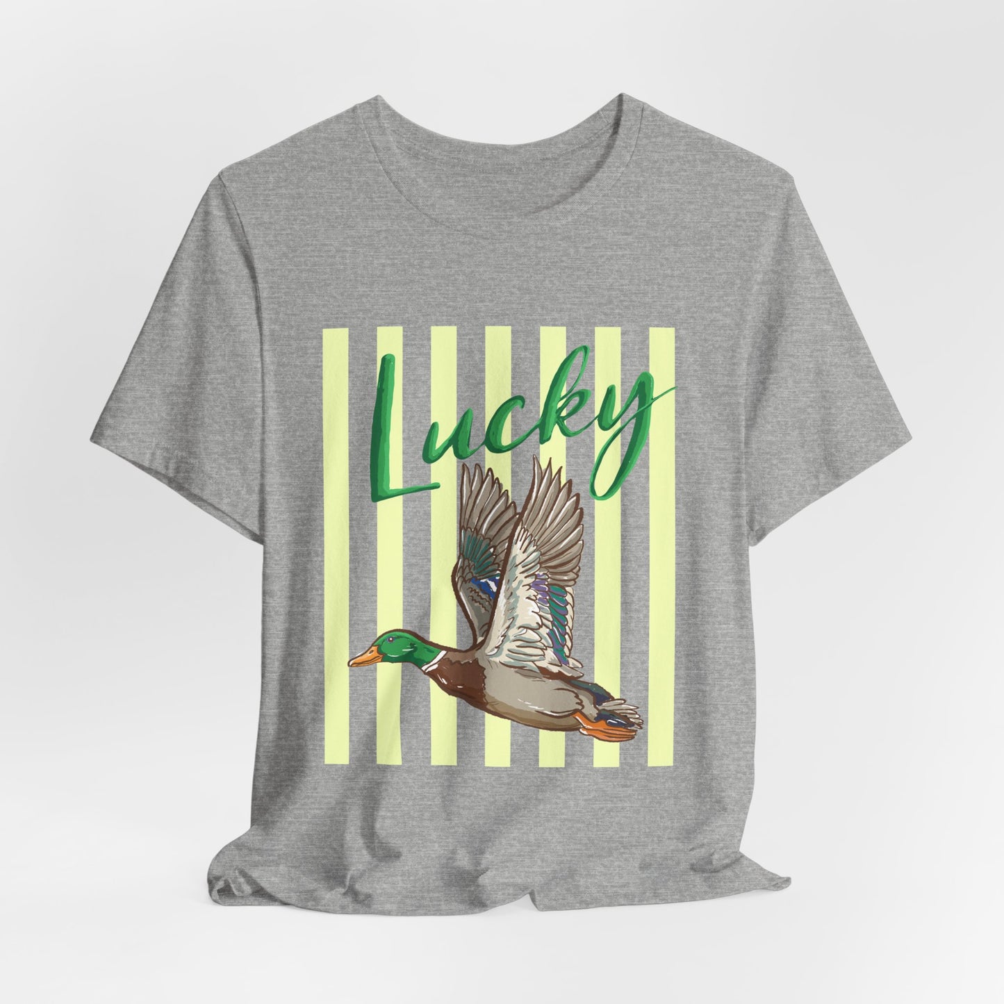 Lucky Mallard Duck Graphic Tee — Casual Nature T-Shirt for Outdoors & St. Patrick’s Day