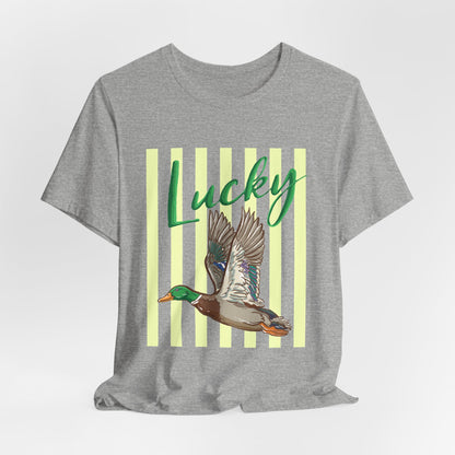 Lucky Mallard Duck Graphic Tee — Casual Nature T-Shirt for Outdoors & St. Patrick’s Day